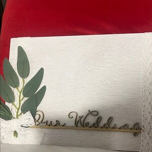 White Decorative Wood Frame with Lace Corners